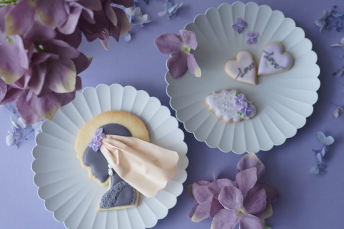 大人可愛い 紫陽花テーマなジューンブライドレッスンのご案内 Petit Plume プチプルーム アイシングクッキー教室 江東区東雲 豊洲 有明